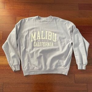 Brandy Melville Malibu California lilac and white sweatshirt